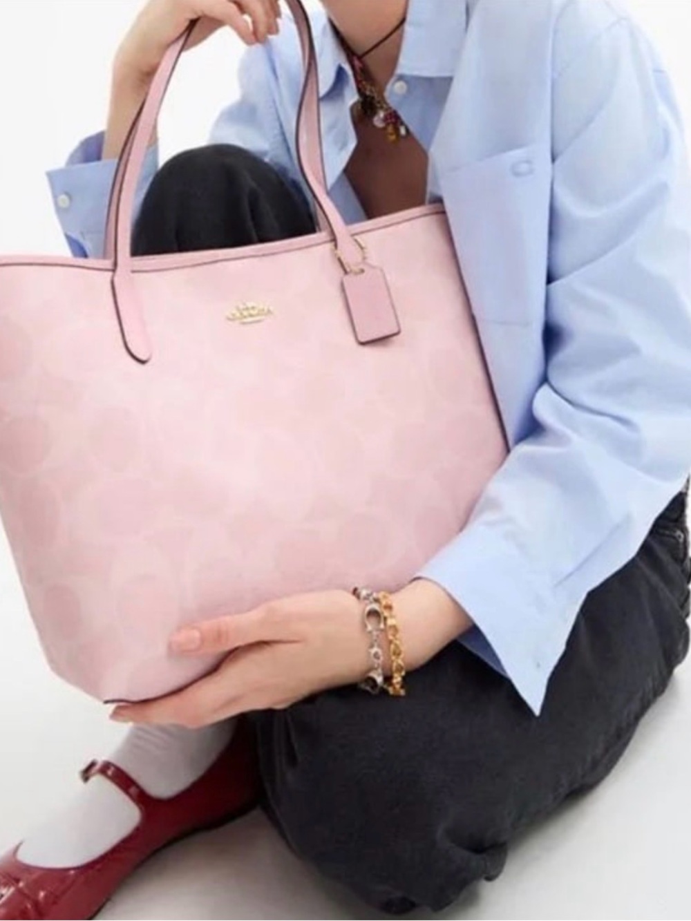 Coach City Tote Signature Pink Bag NWOT - Picture 6 of 6